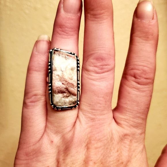 New Rough Pink Tourmaline 925 Silver Ring. - Picture 3 of 11